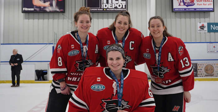 Bellefontaine, Calof and Moloughney for the Nepean Jr. Wildcats (Syracuse Athletics)